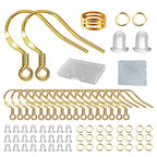 Gold Earring Hooks 80 PCS/40 Pairs, Ear Wires Fish Hooks, 240pcs Hypo-allergenic Jewelry Findings Parts with Jump Rings and Clear Silicone Earring Backs Stoppers for DIY Jewelry Making (14K Gold) - color: Small 14K Gold