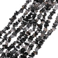30in Black Rutilated Quartz Natural Chip Stone Beads 5-8mm About 230pcs, Irregular Drilled Transparent Black Bead for Bracelets Jewelry Making Supplies for Adults, DIY Crafts. - color: Black Rutilated Quartz