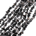 30in Black Rutilated Quartz Natural Chip Stone Beads 5-8mm About 230pcs, Irregular Drilled Transparent Black Bead for Bracelets Jewelry Making Supplies for Adults, DIY Crafts. - color: Black Rutilated Quartz