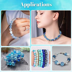 PAXCOO 720pcs Glass Beads for Jewelry Making 8mm, 24 Colors Bead Bracelet Making Kit Blue Round Loose Beads for Bracelet Earring Necklace Jewelry Making Supplies - color: Blue