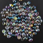 100Pcs Crystal Beads 8x10mm,Shiny Teardrop Shape Crystal Glass Beads,Faceted Crystal Beads Bulk for Jewelry Making,Necklace Bracelet Earring Phone Charms Strap DIY Craft(Mixed Colors) - color: Mixed Colors