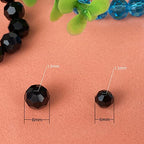 Jmassyang 100 Pieces 8mm Faceted Round Crystal Glass Beads Spacer Beads for Jewelry Making, Bracelets Necklaces Earrings Wind Chimes Suncatchers(Black) - color: Black, size: 8mm