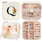 AYGXU Travel Jewelry Box for Women and Girls - Small Case With Initial A-Z - Teacher Gifts - color: white, size: Q