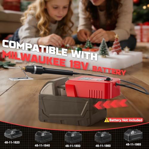 Ecarke 3-in-1 Foam Cutter Tool Compatible with Milwaukee 18V (No Battery),18W Hot Knife Cutting Tool with USB-A & USB-C Charging Port，750°F Styrofoam Cutter for Foam DIY Cutting & Crafting - Tool Only - color: Red