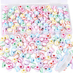100pcs Baseball Beads with 5.5 Yard Elastic Rope,Acrylic Softball Bead Sports Beads DIY Spacer for Necklace Bracelet Keychains Handmade Jewelry Making Accessories,12mm(Rainbow Baseball) - color: Rainbow Baseball