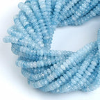 150PCS 2x4mm Natural Aquamarine Rondelle Beads Abacus Disk Stone Beads Round Loose Spacer Gemstone Beads for DIY Bracelet Necklace Jewelry Making - color: Aquamarine, size: 2x4mm Abacus Disk