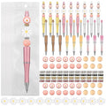 Colarr 24 Sets Plastic Beadable Pens DIY Pens Making Kit Assorted Wood Beads Crystal Spacer Black Ink Ballpoint for Women Crafts Office Family Gifts(Cute Daisy) - style: Cute Daisy