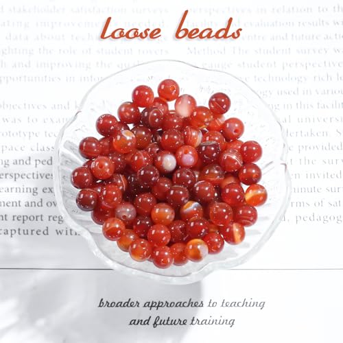 Natural Gemstone Round Loose Beads for Jewelry Making DIY Crystal Energy Healing 1 Strand 15" (Red Stripe Agate, 4mm (15"/Strand)) - color: Red Stripe Agate, size: 4mm (15"/Strand)