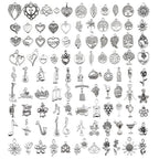 100 Pieces Jewelry Making Charms Pendants for Bracelet Bulk lot Necklace Earrings Keychain Charms Beads DIY Kit Trendy Craft - style: Love Music Leaves