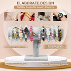 T-Bar Bracelet Display Stand for Selling, Jewelry Storage, Bracelet Holder Stand,Bangle, Jewelry Business Supplies, Watch holder for Women & Men (Gray Velvet) - color: Gray Velvet
