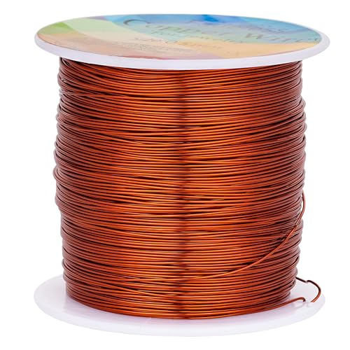 203 Feet Tarnish Resistant Copper Wires 24 Gauge/0.5mm Jewelry Craft Wires Beading Wire for Jewelry Making, Wire Wrapping and Crafting (Red Coffee) - color: Red coffee, size: 24 Gauge