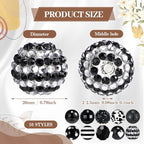 Ferreve 20 Pcs Chunky Bubblegum Beads 20mm Focal Pen Large Rhinestone Pearl Beads for DIY Beadable Pen School Jewelry Making Keychain Craft Making(Black) - color: Black
