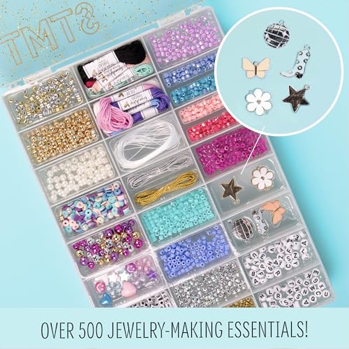 STMT D.I.Y. Glitz Bead Case, Includes Over 500 Jewelry Making Supplies, Including Cute Beads for Jewelry Making, Bracelet Charms, Storage Case, Friendship Bracelet Kit, Teen Girl Gifts - style: Glitz