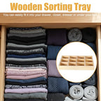 2 Pack Wooden Sorting Tray Grid Display Wood Divided Organizer Rectangular Vanish Finished Section Box for Rings Earrings Necklaces Bracelets (12 Compartments, 12.9 x 9.1 x 1.55 Inch)