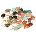 5Pcs Natural Stone Pendants, Agate Crystal Quartz Stone Connectors Charms Healing Chakra Gemstone Necklace Links Pendants for Jewelry Making 28X15X7mm (Random Mixed Colors)