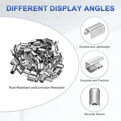 M METERXITY 100-Pack Fold Over Crimp End Caps, 0.5 x 0.2in/ 12 x 5mm Crimp Fasteners Ribbon Ends with Clamps for Jewelry Making/Leather Decor/DIY/Bracelets, Belt Buckle End Tip [Silver] - size: 0.5 x 0.2in/12 x 5mm