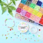 Echoed Elegance Clay Beads 2 Boxes Bracelet Making Kit, 8042 pcs Beads for Jewelry Making, Round Letter Beads with Charm and Elastic Strings, Friendship Bracelets Holiday Gifts for Girls Adults - color: Clay Beads Kit (2 Boxes with Accessories)-about 8042