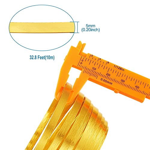 Fashewelry 32.8Ft 5mm Aluminum Flat Wire Gold Bendable Metal Craft Wire Strip for Bezel Sculpting Armature Jewelry Making Gem Metal Wrap - color: Flat-Gold, size: 5mm
