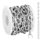 UMAOKANG 2 Yard Stainless Steel Chain for Jewelry Making Embossed Oval Link Chain Necklace DIY for Men and Women Jewelry DIY Accessories - color: Oval (Steel)