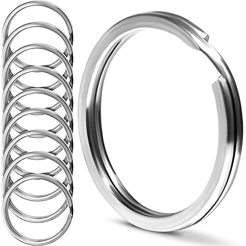 CREST Surgical and Marine Grade Stainless Steel Split Ring for Keychains SS316L Key Rings for Car Keys - color: 10-pack 316ss
