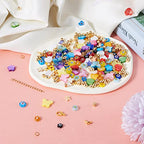 Fashewelry 402pcs Mixed Freshwater Shell Beads Bracelet Making Kit Mixed Color Heart Star Flower Butterfly Shape Natural Sea Shell Loose Beads for DIY Summer Beach Jewelry Necklace Earring Keychain - color: 1-Mixed