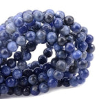100pcs Natural Stone Beads 8mm Blue Sodalite Round Genuine Real Stone Beading Loose Gemstone Hole Size 1mm DIY Charm Smooth Beads for Bracelets Necklaces Earrings Jewelry Making Crafts - color: Blue Sodalite