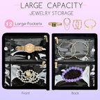 Travel Jewelry Organizer Case,Jewelry Bags for Traveling, Jewelry Binder with 24 Pcs Clear Zipper Velvet Pouches (Inner Pages, 3 PCS) - color: Inner Pages,Black,3 PCS