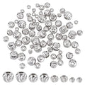 BENECREAT 80Pcs 4 Sizes Real Platinum Plated Spacer Beads, 3mm~6mm Round Brass Beads for Necklaces, Bracelets and Jewelry Making, 20Pcs/Size - color: Platinum