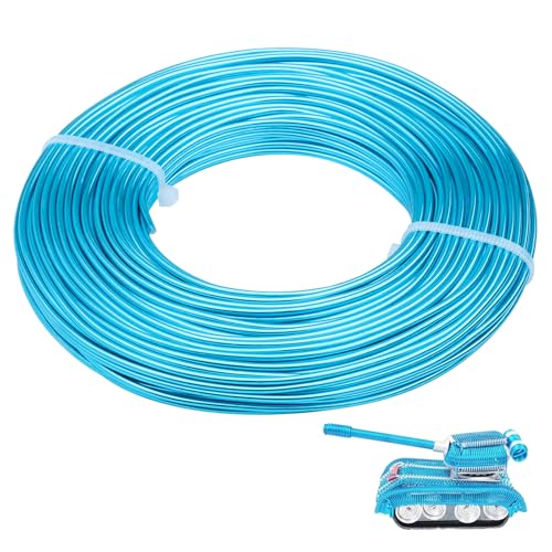 12 Gauge Aluminum Wire 100FT, 2mm Bendable Metal Anodized Aluminum Wire for Sculpting Jewelry Making Crafts Wreath Beading Floral(Lake Blue) - color: Lake Blue