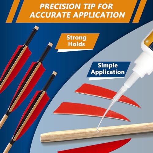 Fletching Glue 100g, Heavy Duty Arrow Glue Kit for Carbon, Aluminum, Wood Shafts, Instant & Clear Arrow Insert Adhesive Bonder for Fletching Vanes, Feathers and Inserts - size: 100g, style: Fletching Glue