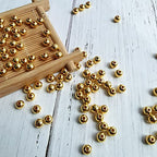 Amaney 500pcs 6mm Smooth Round Beads Gold Spacer Loose Ball Beads for Bracelet Jewelry Making Craft - color: Gold-6mm, size: 6mm