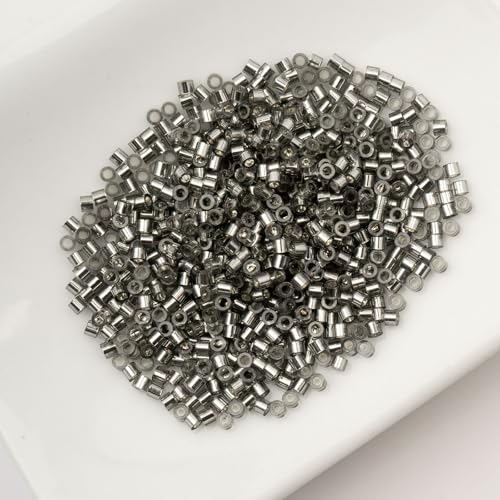 John Bead 25g Cylin Beads Grey Silver Lined 11/0 Glass Cylindrical Seed Beads for Jewelry Bracelets Necklaces Earrings Making Embroidery - color: Grey Silver Lined