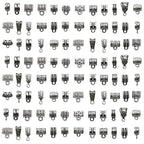stino 140 Pcs Metal Spacer Bail Beads, Silver Tone Charm Hanger Clasps with Loops for Bracelet, Jewelry Making Findings(Silver) - color: Silver
