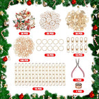 HOMAR 223Pcs DIY Keychain Making Kit Bag Charm Jewelry Chain Making 86 Charms 10 Keychain Clips with Key Ring 15 Extender Chains 100 Jump Ring for DIY Craft Supplies Accessories(Christmas) - color: Christmas-223PCS