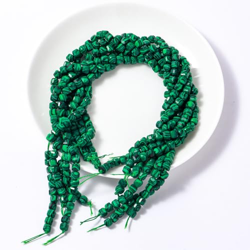 Natural Faceted Malachite Cube Stone Beads 5-5.5mm 60pcs/str Loose Square Semi Gemstone Stone Beads for Making Bracelets Necklace Earrings - color: Malachite