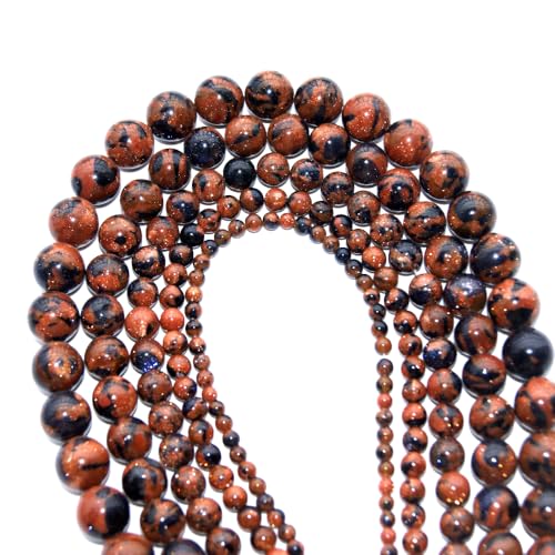 8mm Blue Gold Sand Stone Mixed Sandstone Beads Round Semi Precious Gemstone Loose Beads for Jewelry Making 14"(45-48pcs/strand) - color: Mixed Sandstone, size: 8mm