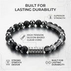 Kartini Studio Matte Black Onyx and Hematite Bracelet, Men's Sterling Silver Beads Bracelet, Quality Bead Jewelry for Man