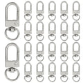 20Pcs Silver Metal Lobster Claw Clasps, Swivel Lanyards Snap Hooks for Jewelry Making, Keychain,Bag Connector - color: silver