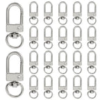 20Pcs Silver Metal Lobster Claw Clasps, Swivel Lanyards Snap Hooks for Jewelry Making, Keychain,Bag Connector - color: silver