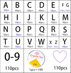 Acrylic Letter Beads 4mm Flat Round, 6mm Square - Beads for Making Friendship Bracelet or Necklace (26 Pieces of Flat Round White with Blue) - color: 26 pieces of flat round white with blue