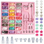 LYNDA Plastic and Metal Snap Buttons with Snaps Pliers Set,300 Sets Plastic and Metal Snap Buttons for Sewing and Crafting (Pink) - color: Pink
