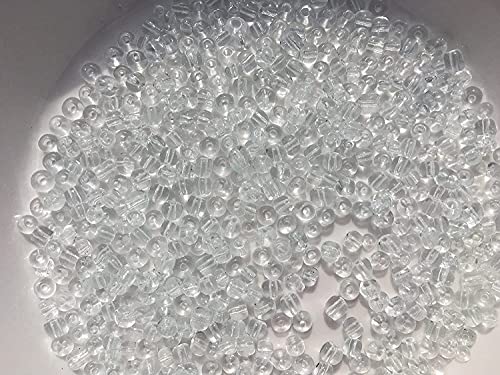 Czech Glass Seed Beads Crystal Clear Size:6/0 40 gr / 1.4 oz… (Crystal Clear) - color: Crystal Clear