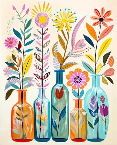 EIBEILI Diamond Art Kits for Adults, Flower 5D Diamond Painting Kits for Beginner DIY Gem Art Full Drill Diamond Dots Crystal Craft Kits for Home Wall Decor Gifts 12x16inch - color: Flowers-11