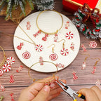 SANNIX 90 Pcs Christmas Charms for Jewelry Making, Xmas Candy Charms Red White Candy Cane Holiday Charm Pendants for Bracelets Necklaces Earrings Making and Crafting - color: Red White