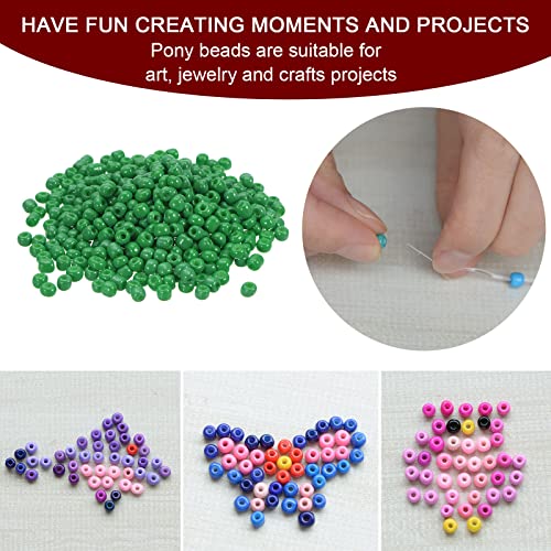 HARFINGTON 2000Pcs Small Glass Beads 6/0 4mm Loose Tiny Round Small Beads for Bracelet Earring Rings Jewelry Making, Dark Green - color: Dark Green