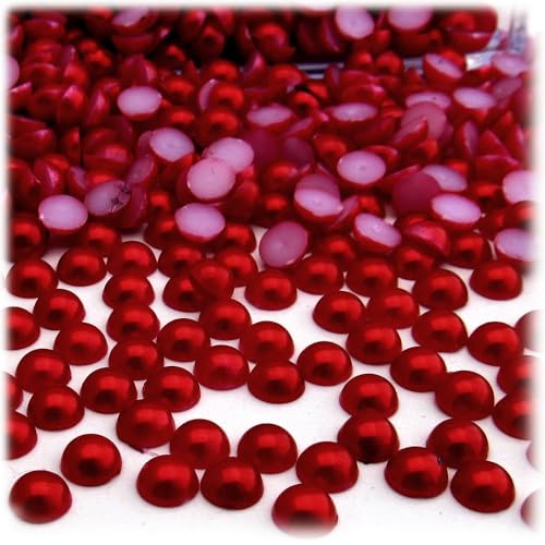 The Crafts Outlet 144pc Pearl Finish Half Dome Beads, Round, 5mm, Golden Caramel Brown