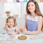 Augshy 700Pcs Silver Gold Heart Beads, Heart Spacer Beads for Bracelets Jewelry Bracelet Making Birthday Party Necklace Friendship DIY Crafts - style: Gold Silver Heart Style