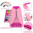 Friendship Bracelet Making Kit for Girls Ages 8-12, Kids Jewelry Making Kit with 28 Pre-Cut Threads and Letter Beads, Arts and Crafts for Kids, Birthday Easter Gifts for 6 7 8 9 10 11 12 Year Old - color: Pink