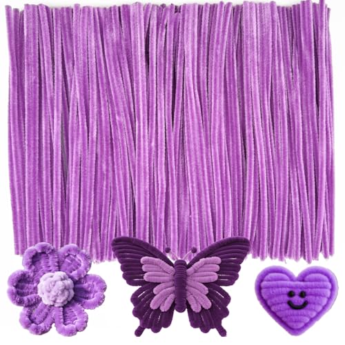 Deep Purple Pipe Cleaners Crafts-200PCS Chenille Stems DIY Crafts for Invitations & Decorations; Suitable for Wedding & Party Occasions,Halloween Decor,Christmas Gifts for Kids,Crochet Flowers - color: Deep Purple