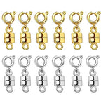Magnetic Necklace Clasps and Closures,Converters Jewelry Clasps for Bracelet Necklaces Chain,Gold and Silver Plated Jewelry Making Necklace Clasps - color: 12Pcs | 6Gold & 6Silver